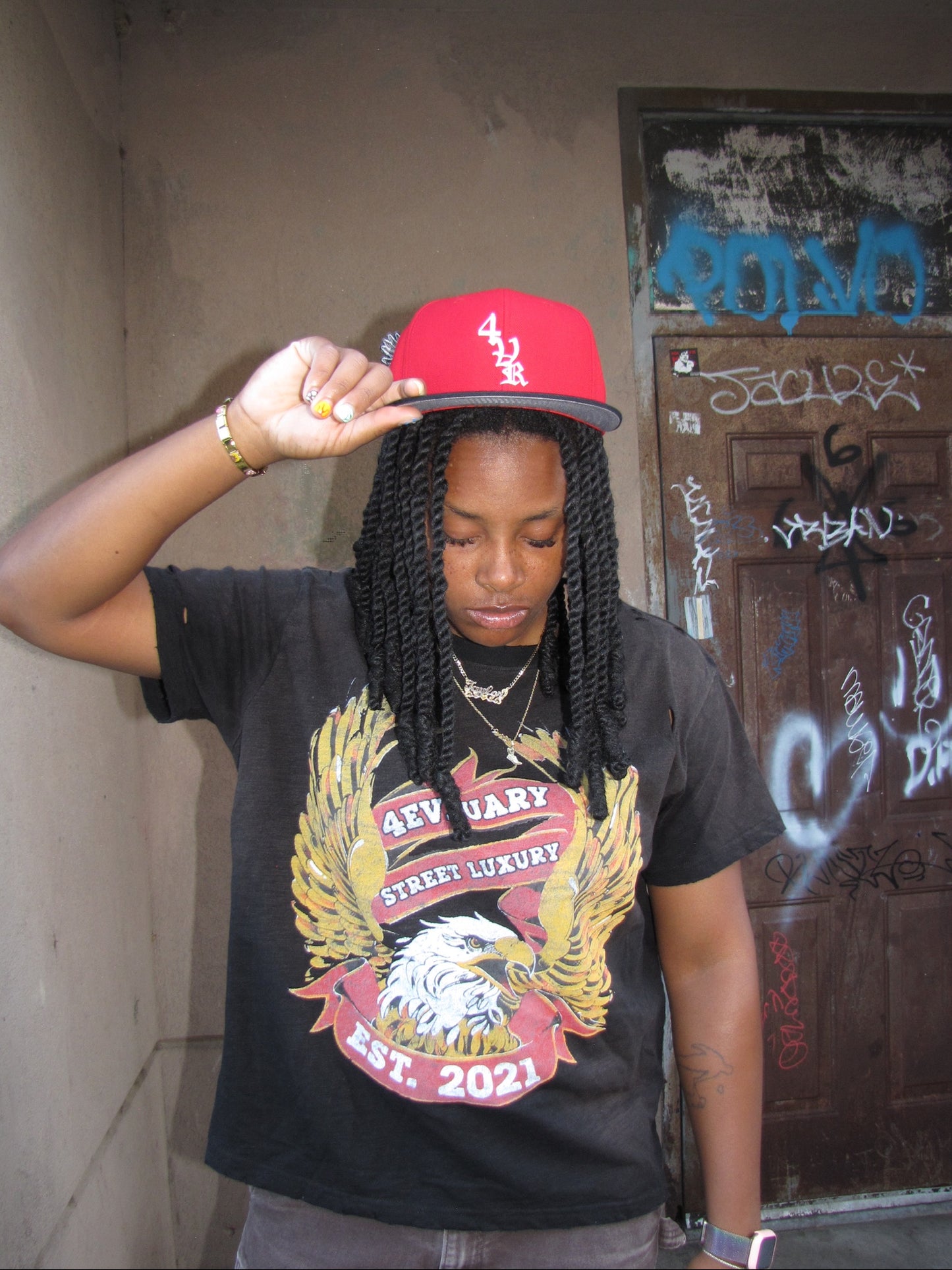 Black Vintage Eagle Tee