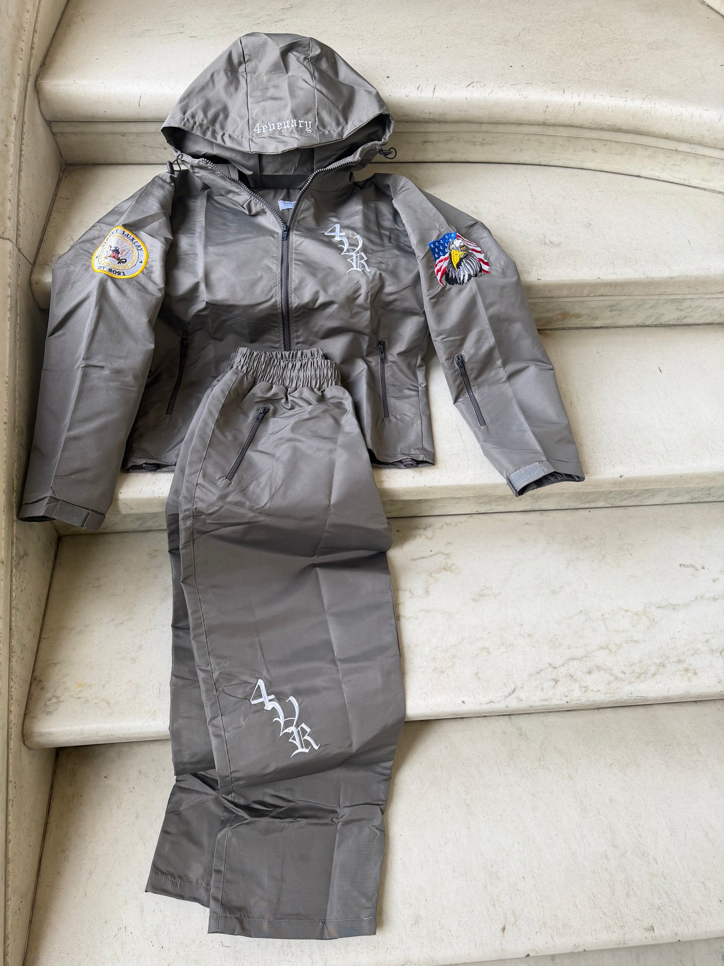Grey Nylon TrackSuit