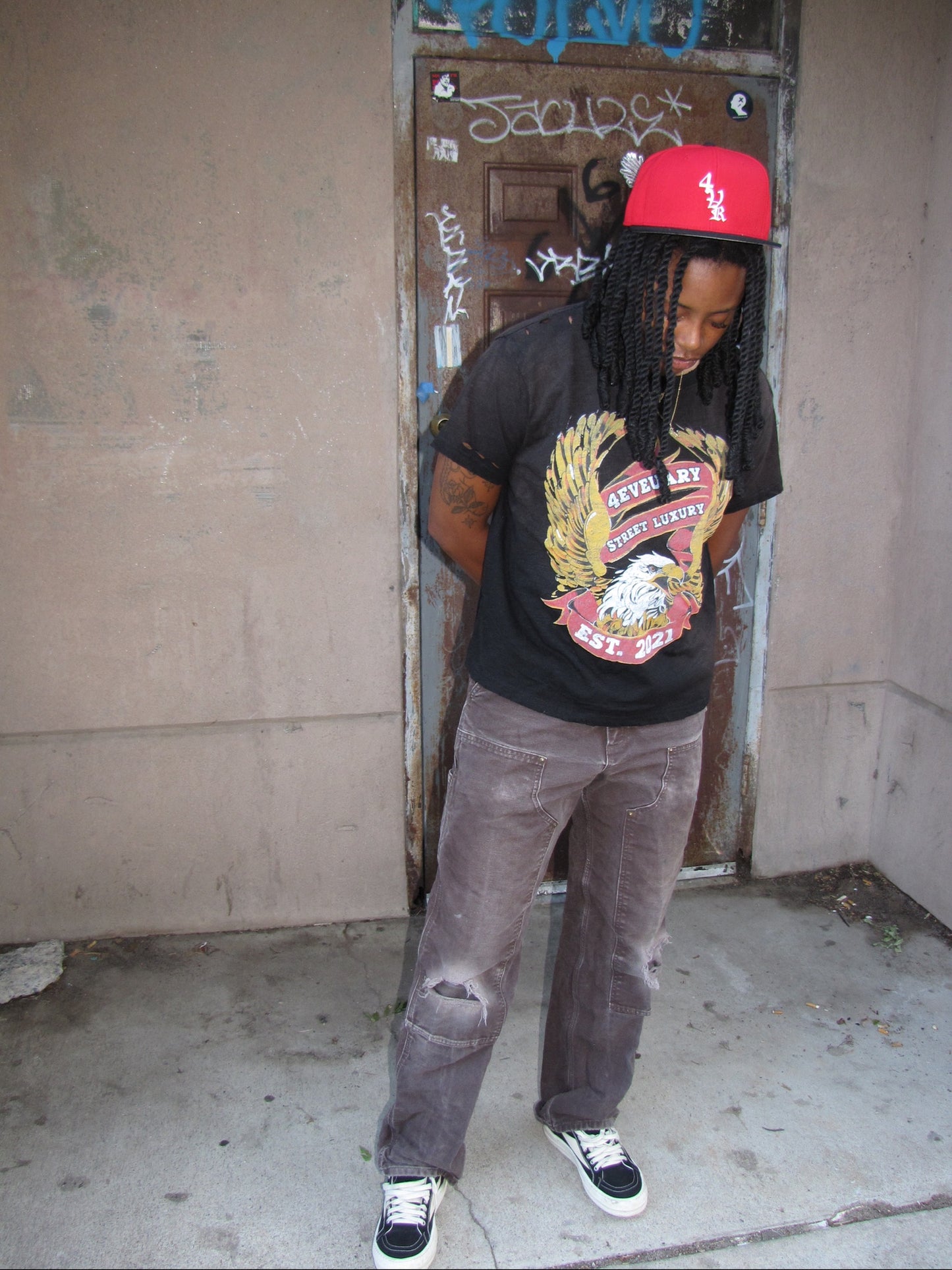 Black Vintage Eagle Tee