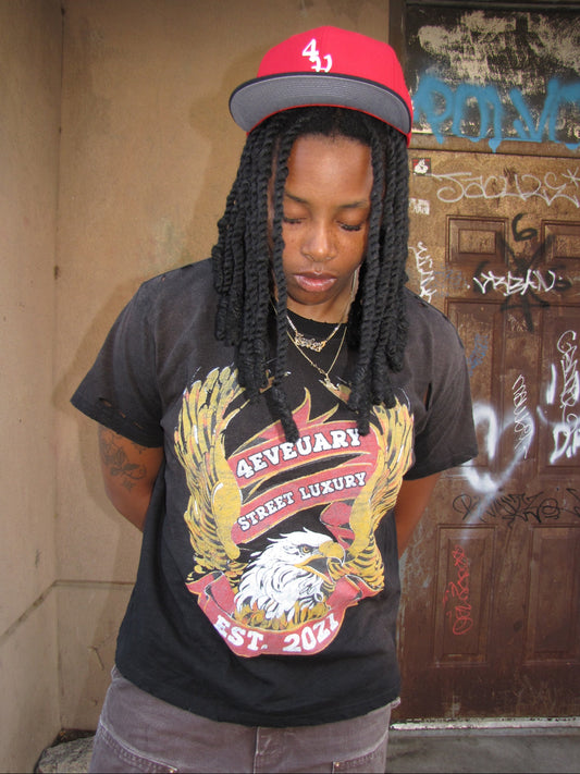 Black Vintage Eagle Tee
